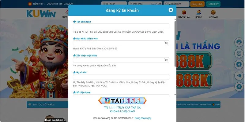 Trình tự các bước để tham gia Casino ở sân chơi KUWIN